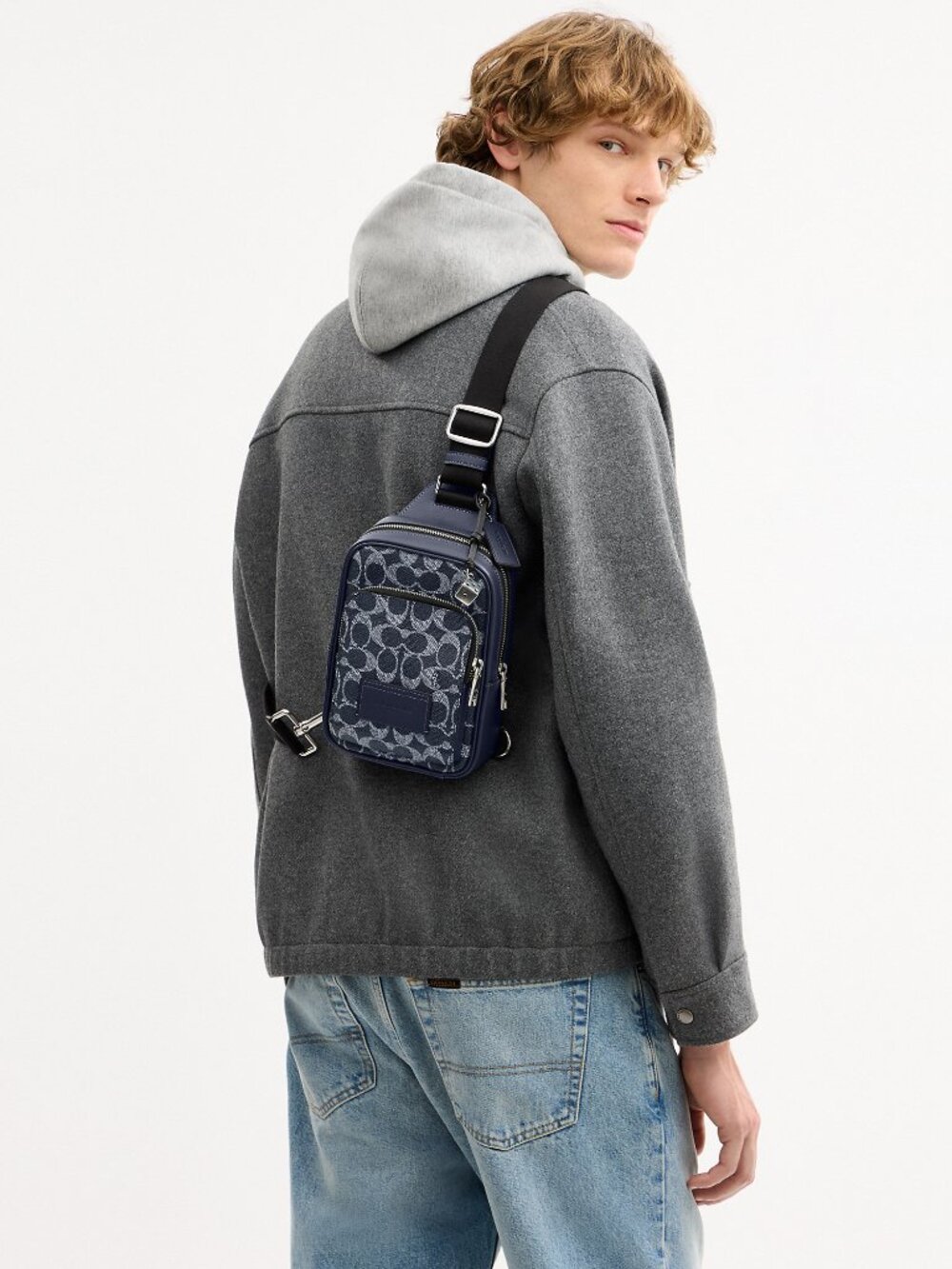 Coach Outlet Men's Racer Sling Pack In Signature Canvas With Charms